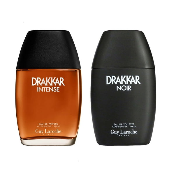 Guy Laroche Drakkar Men's Classics Fragrance Duo - Drakkar Noir and Drakkar Intense Long Lasting, Original Cologne for Men - Preferred EDT and EDP Masculine Evening Scents - 2 pc