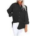 thumbnail image 3 of Womens Color Pocket Corduroy Jacket Long Sleeve Button Down Shirt Collared Jacket, 3 of 6