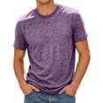 thumbnail image 4 of KHONTS Men's Shirts Short Sleeve T-Shirt Casual Crew Neck Plain Tee Soft Moisture Wicking Basic Tee Shirts Purple XL, 4 of 4