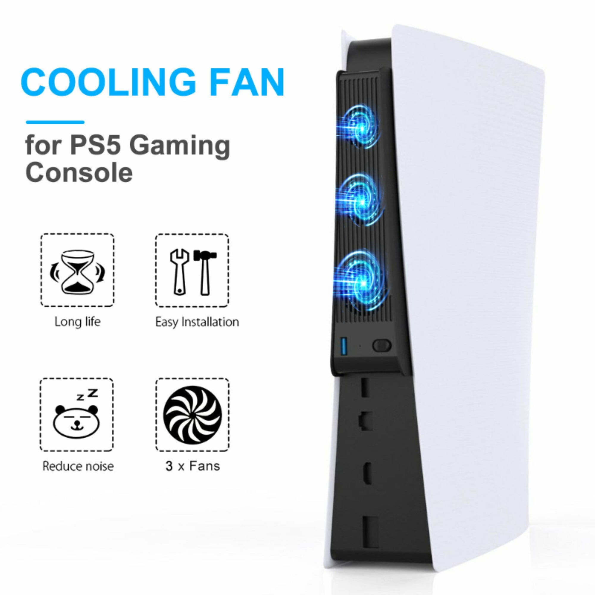 Host Cooling Fan For Ps5 Console Kozart Game External Accessories Super Cooler For Playstation 5 Black Walmart Com