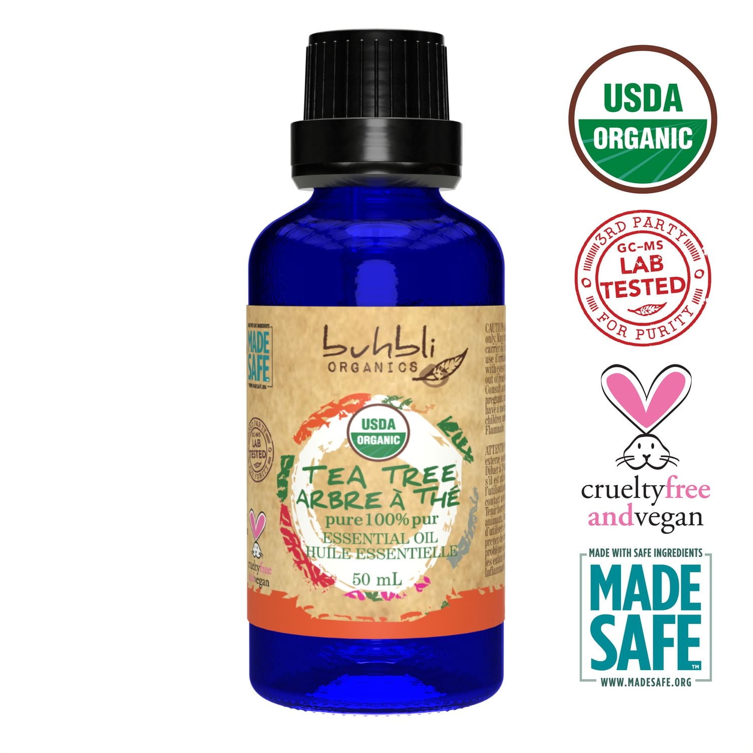 Buhbli Organics - Organic Tea Tree Essential Oil, 50ml VALUE SIZE