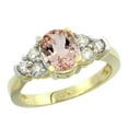 thumbnail image 1 of 14K Yellow Gold Natural Morganite Ring Oval 9x7mm Diamond Accent, size 5.5, 1 of 1