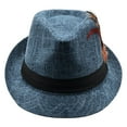 thumbnail image 3 of SILVERFEVER Fedora Hat with Feathers Gatsby Holiday Octoberfast Bavarian Alpine Trlbe Dress Up Hats Dark Blue, 3 of 13