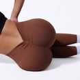 thumbnail image 4 of felwors No Front Seam Workout Leggings for Women Tummy Control Lifting Leggings Buttery Soft Gym Yoga Pants (Brown, M), 4 of 5