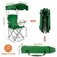 thumbnail image 2 of SSyao Folding Camping Chairs With Canopy Shade Portable Heavy Duty Outdoor Beach Chair-Green, 2 of 5