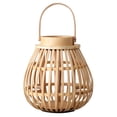 thumbnail image 1 of 1pc Hanging Lantern Bamboo Woven Candlestick Decorative Candleholder (Beige), 1 of 6