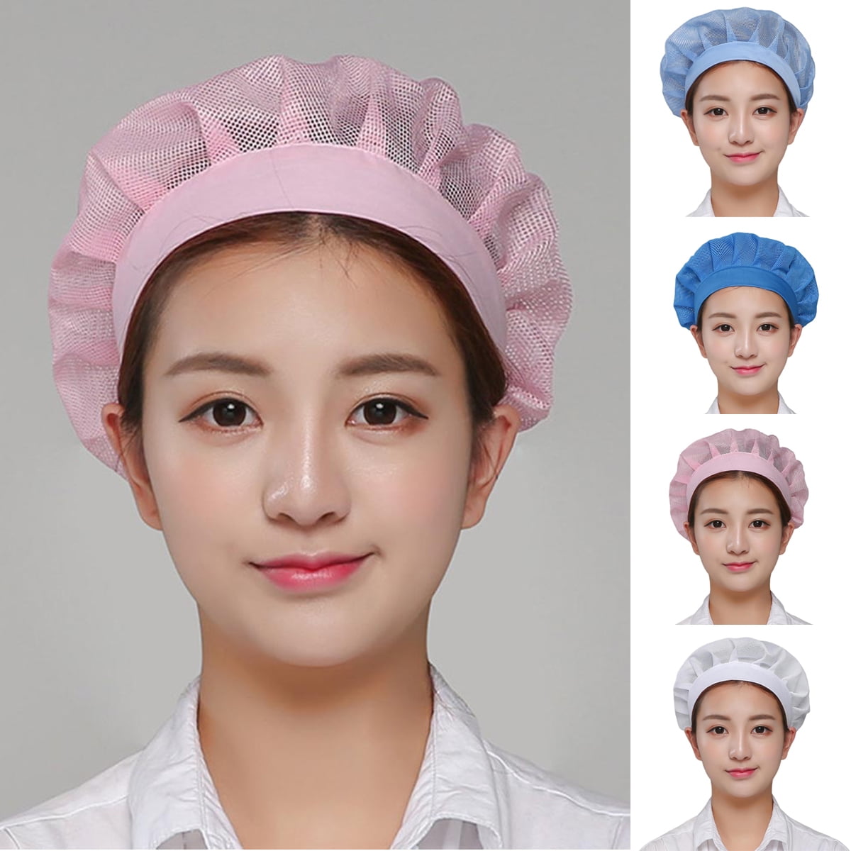 Meidiya Unisex Chef Hat Kitchen Cooking Chef Cap Adjustable Food Service Hair Nets Reusable