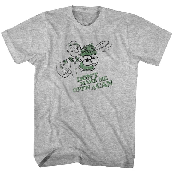 Popeye Open A Can Gray Heather Adult T-Shirt 4Xl