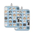 thumbnail image 7 of Yayeee Pot Holders Kitchen Heat Resistant with Pockets 7"x9.8" Cotton Oven Cooking Hot Pads, Vibrant Cute Cat, 7 of 7