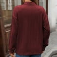 thumbnail image 6 of MIXUE Boho Tops For Women Autumn Winter Solid Color V Neck Lapel Long Sleeve Casual Basic Pullover Shirts For Women Tshirts Streetwear,Red,XL, 6 of 7