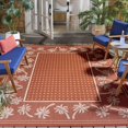 thumbnail image 3 of SAFAVIEH Courtyard Charles Floral Indoor/Outdoor Area Rug, Rust/Sand, 8' x 11', 3 of 9