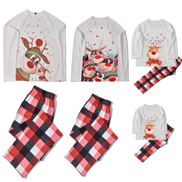 BULLPIANO Family Christmas Pajamas Sets Holiday Sleepwear Xmas Pjs