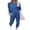 Blue, variant on Womens Two Piece Outfit Long Sleeve Crewneck Pullover Tops And Long Pants Tracksuit