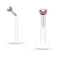 thumbnail image 1 of Clous de Labret en Acrylique Transparent à Pousser 16 g avec Gemme à Ajustement par Pression, 1 of 8