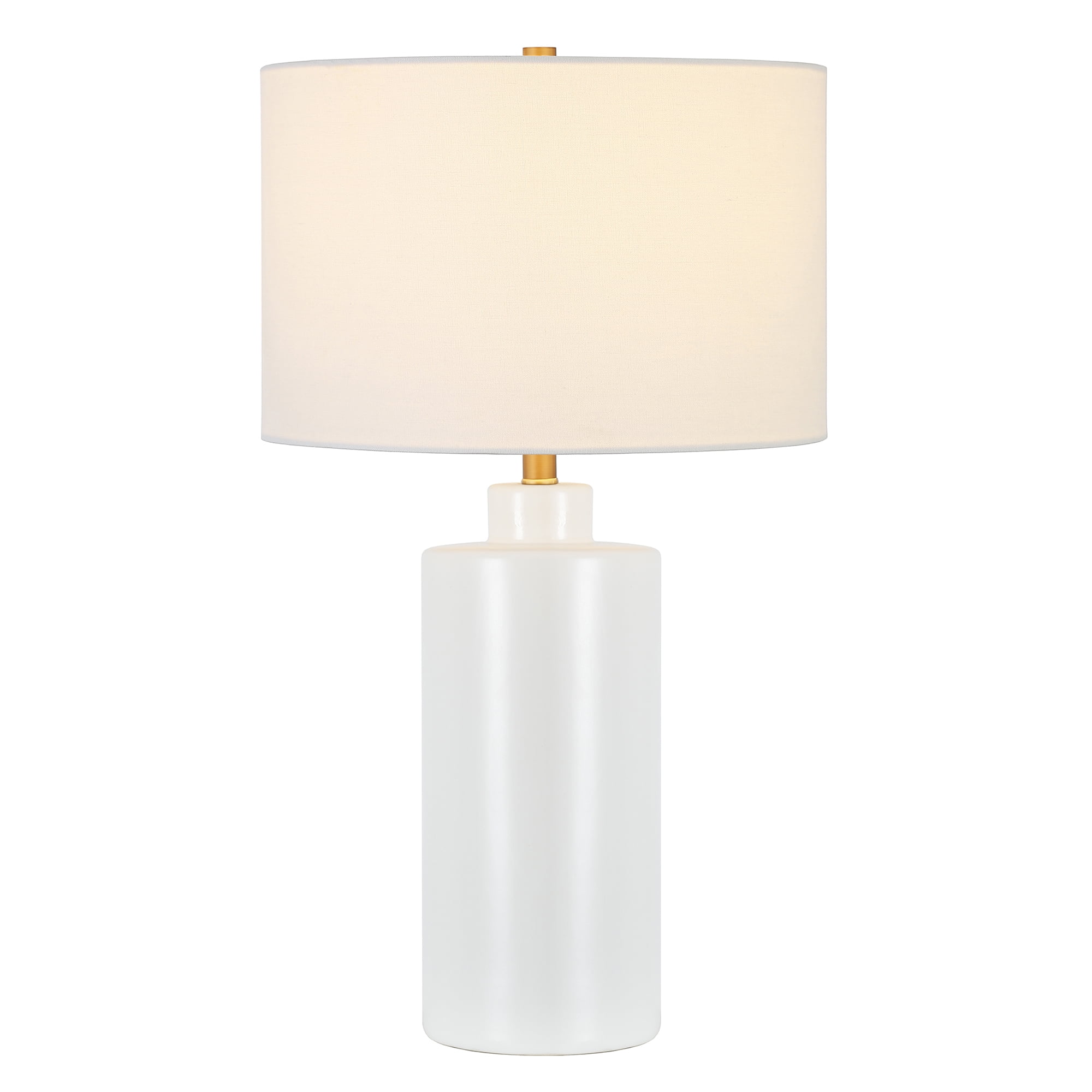 Evelyn&Zoe 25" Contemporary Ceramic Table Lamp with White Drum Linen Shade