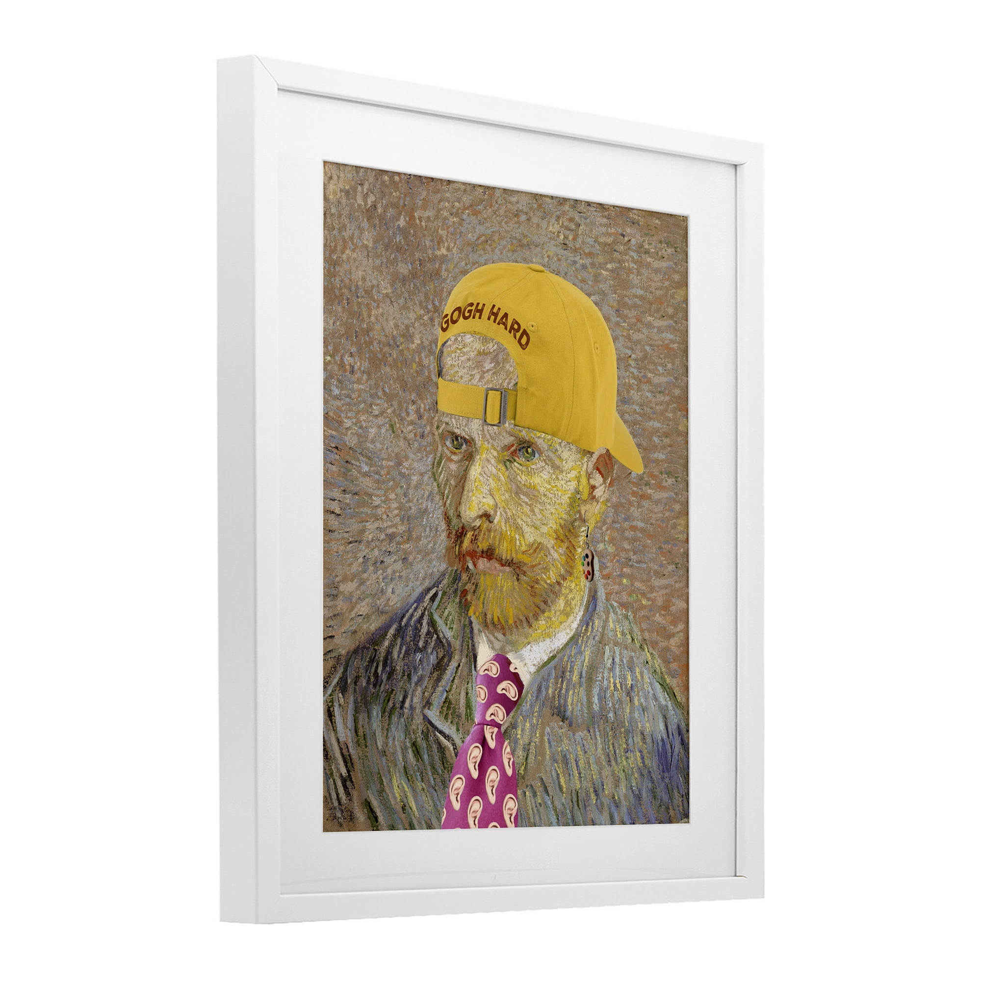 Van Gogh in Yellow hat White Framed Print Under Glass, design by Masters Redux