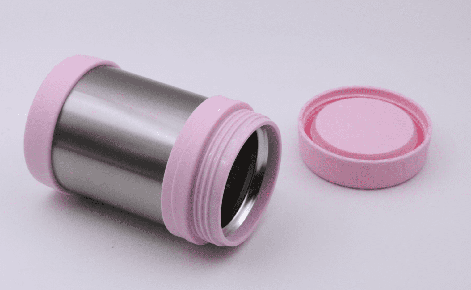 Mainstays 350ml Food Jar plain with pink lid