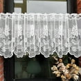 thumbnail image 5 of ZHH Floral Lace Light Filtering Half Kitchen Curtains Rod Pocket Voile Cafe Valance 59’’x21.5’’, White, 5 of 8