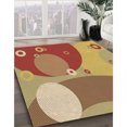 thumbnail image 3 of Ahgly Company Machine Washable Indoor Round Transitional Yellow Area Rugs, 3' Round, 3 of 7