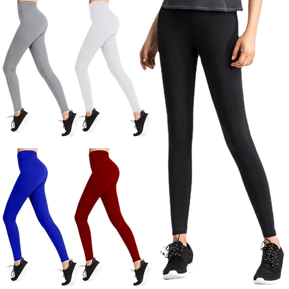Women's High Waist Solid Color Yoga Leggings Activewear Fitness Training Pants