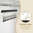 thumbnail image 4 of Unique Bargains 2Pcs Wood Minimalist Hangers With 10 Clips Black, 4 of 6