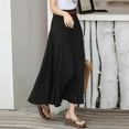 thumbnail image 3 of Ladies Fashion Casual High Waist Skirt In Pure Color Flare Skirt Plaid Skirt plus Size Women's Skirts Lingerie Skirt Full Size Bed Skirt plus Size Denim Skirt Workout Skirts for Women Toddler Cheer, 3 of 5