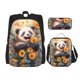 thumbnail image 1 of Fotbe Elegant Cute Panda Sunflower Set Escolar 3 en 1 para Niños - Mochila Duradera con Lonchera Aislante y Estuche para Lápices - Mochila Escolar para Niños y Niñas, 1 of 7