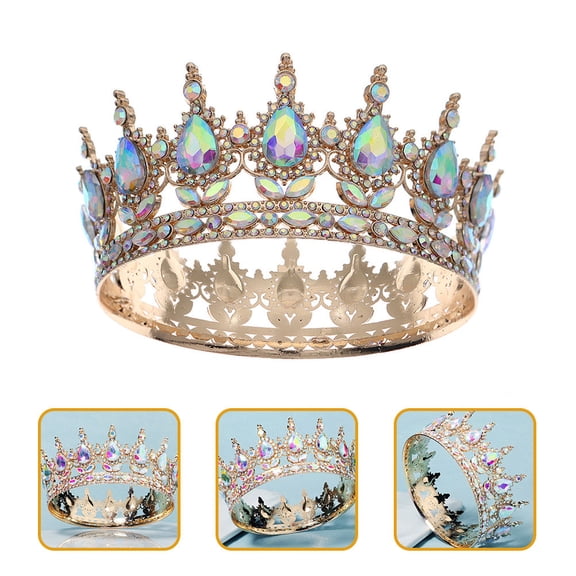 STRANDCHIC Elegant Golden Wedding Headpiece Bridal Crown for Women, 1 Set of Stylish Hair Accessories