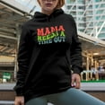 thumbnail image 2 of Mama Needs a Time Out, Rest or Vacation for a Mom Quote, Groovy Retro Wavy Text Merch Gift, Black Hooded Sweatshirt or Hoodie, Large, 2 of 5