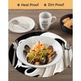 thumbnail image 3 of 15 Inch Round Placemats Set of 4, Halloween Non Slip Heat Insulation PP Table Mats, Cartoon Funny Error Ghost Black Washable Place Mats for Kitchen Dining Party Table Decor, 3 of 7