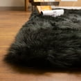 thumbnail image 5 of Ultra Soft Faux Sheepskin Fur Shag Rug, Black, 2' x 3', 5 of 7
