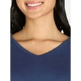 thumbnail image 2 of The Pioneer Woman Cotton V-Neck Top with Puff Sleeves, Women’s, Sizes S-3X, 2 of 4