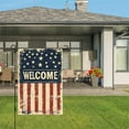thumbnail image 3 of AMHNF Vintage American Flag Welcome Linen Garden Flag 12x18 inch, Memorial Day Independence Day Yard Flag for Spring Summer Home Outdoor Garden Decoration, 3 of 5