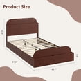 thumbnail image 3 of Walnut tamaño individual para niños' marco de cama low-profile platform con almacenamiento cabecero footboard y sturdy wood slats (no necesita colchón base), 3 of 7