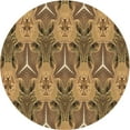 thumbnail image 1 of Ahgly Tapis Rond Lavable en Machine Intérieur Transitionnel Brun Selle, 7 Pieds Rond, 1 of 7