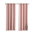 thumbnail image 2 of Blackout Curtains for Bedroom 63 Inch Length, Solid Color Thermal Insulated No-Drill Rod Pocket Window Treatment Curtains Blackout Drapes, W59x L63 Inch, Pink, 2 of 6