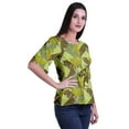 thumbnail image 3 of Moomaya Printed Round Neck Top For Women Elbow Sleeve Blouse Tunic Formal Wear, 3 of 6