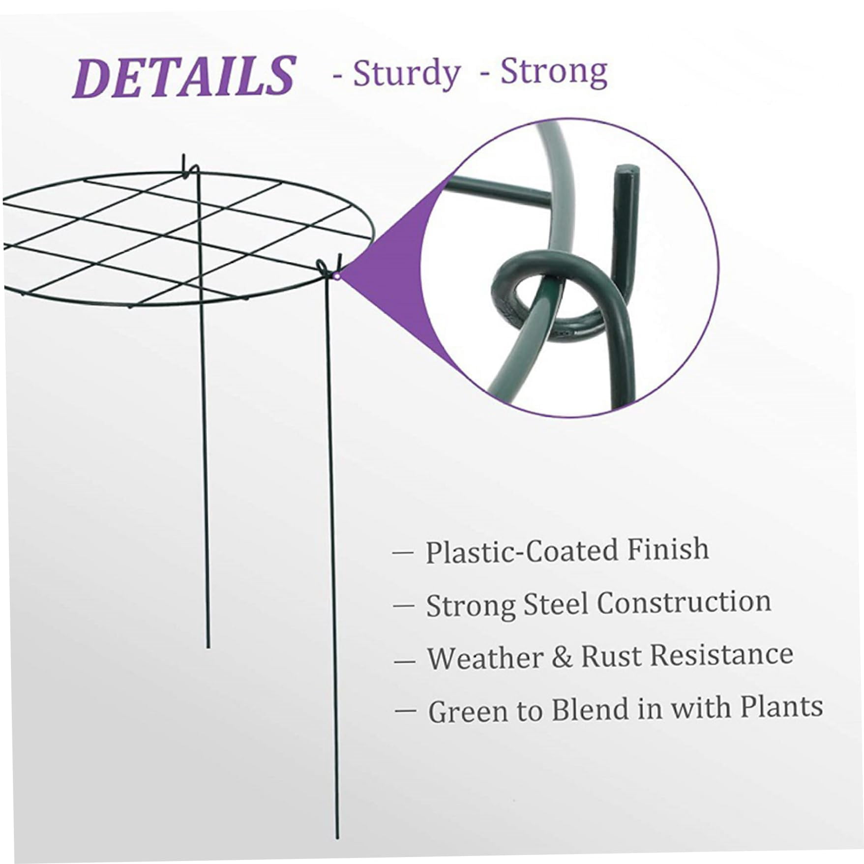2Pcs Peony Support Cage Grow Through Plant Supports for Rose, Tomato, Orchids Vines(Grid, 11.8 x 15.7inch)