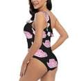 thumbnail image 4 of Cauagu Cowboy Hat Print Women's Sexy One Piece Swimsuits One Shoulder Ruffle Tummy Control Bathing Suit Slimming Swimwear-Medium, 4 of 6