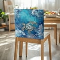 thumbnail image 3 of TSOVTHRID Sea Turtle Coral Blue Print Chair Back Slipcovers Washable Dining Chair Cover for Party Banquet Living Room Breathable Chairs Back Protector Cover, Set of 1, 3 of 7
