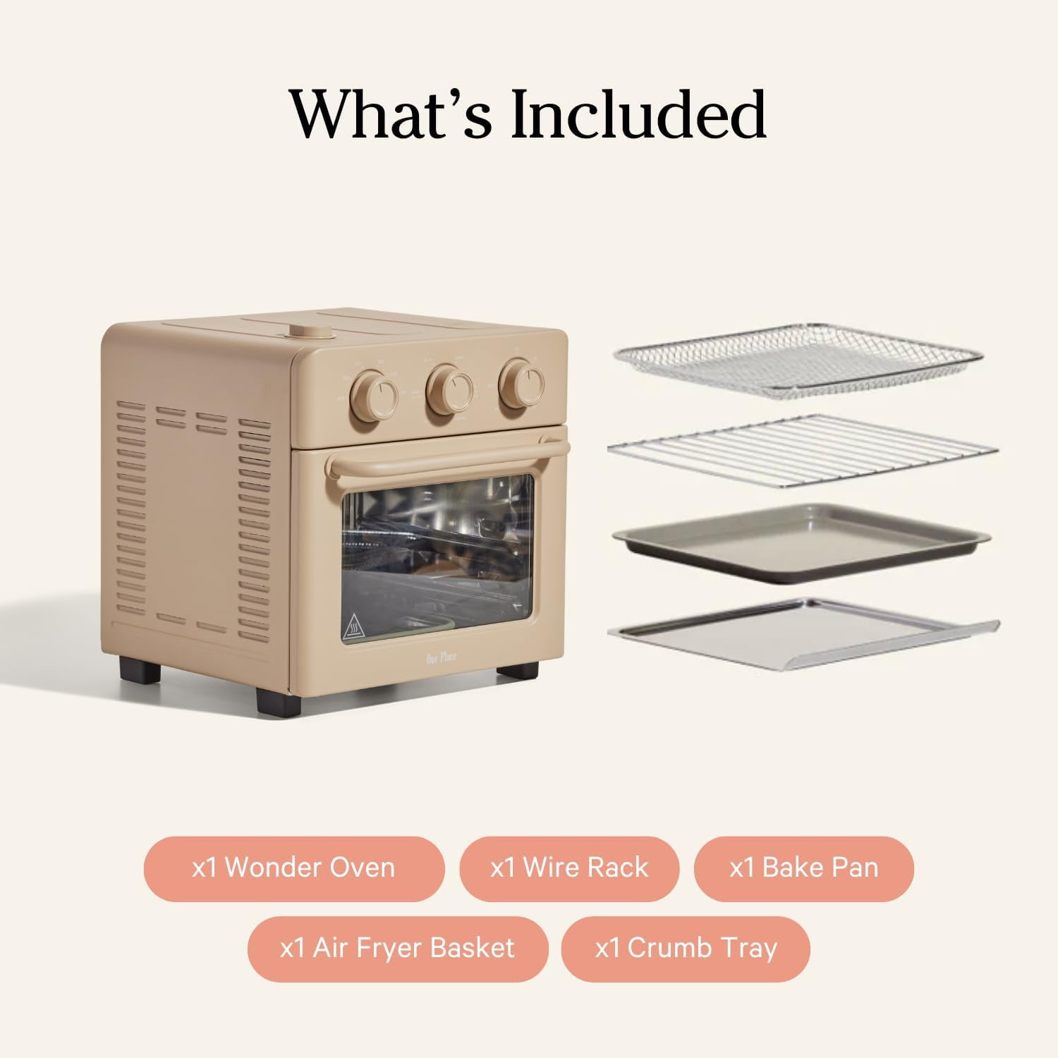 Our Place Wonder Oven | 6-in-1 Air Fryer & Toaster Oven with Steam Infusion | Compact, Countertop Friendly, Fast Preheat, Multifunctional | Air Fry, Toast, Roast, Bake, Reheat & Broil | Steam