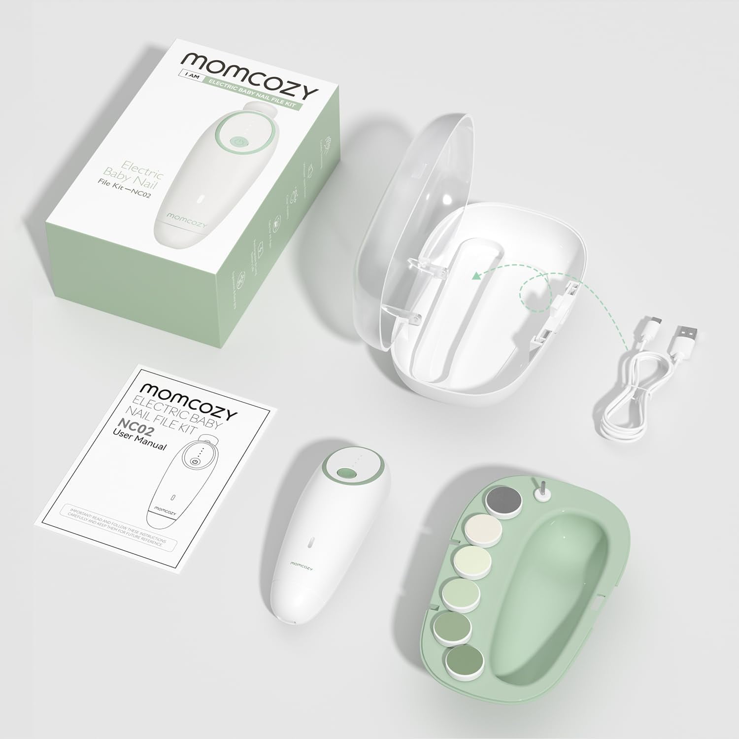 Momcozy Baby Nail Trimmer, Electric Rechargable，Gentle and Safe