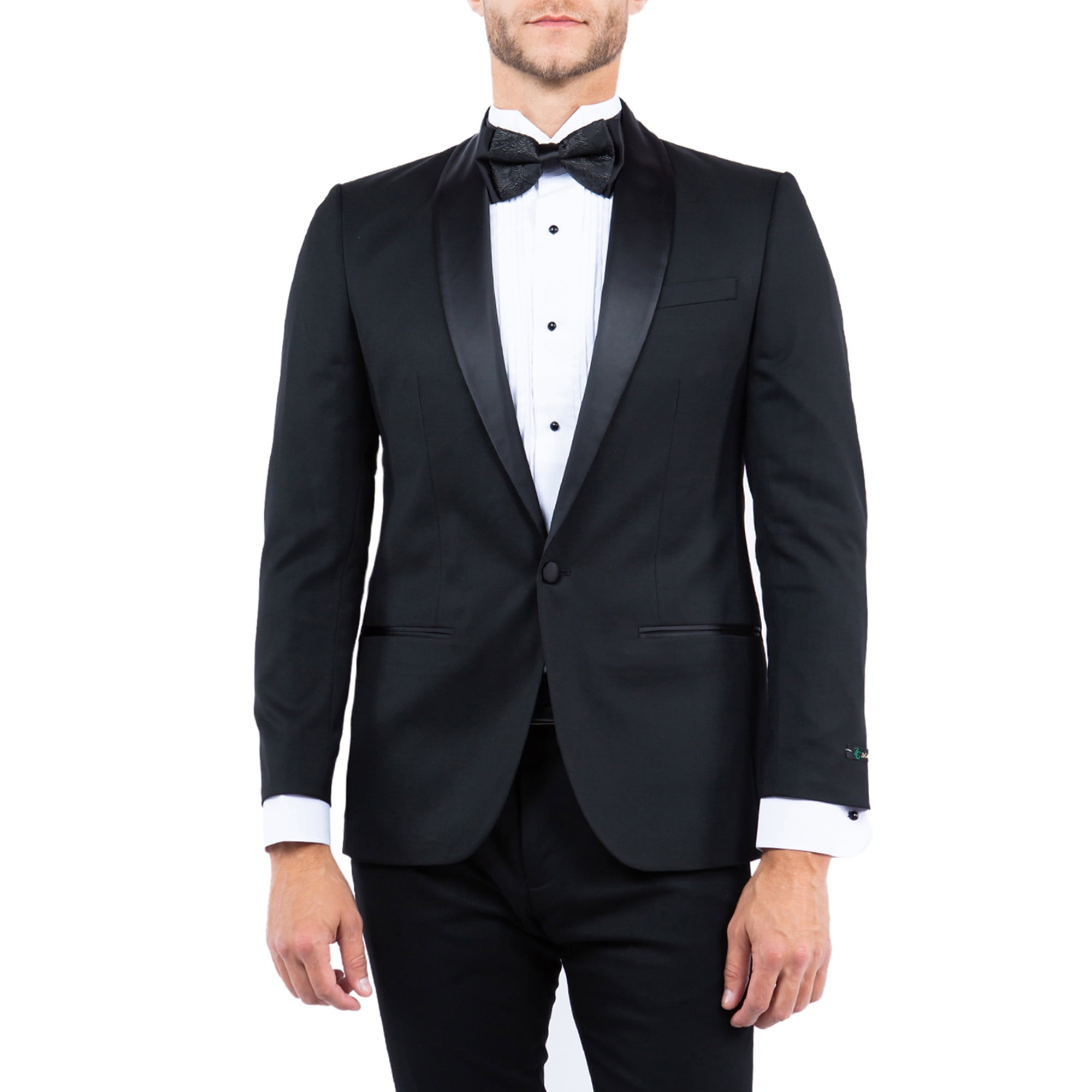 Men's Black Solid Pattern Tuxedo Jacket