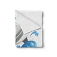 thumbnail image 2 of Sea Animals Soft Flannel Fleece Throw Blanket, Jumping Dolphin Animal Character Cartoon Style Water Splash Children Summer, Cozy Plush for Indoor and Outdoor Use, 70" x 90", Blue Grey, by Ambesonne, 2 of 5