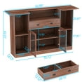 thumbnail image 2 of Loomie Bar Table Cabinet with LED & Drawer, Mini Liquor Bar with 8-Tier Storage & Stemware Holder, Wine Alcohol Bar Stand with Glass Door & Adjustable Wine Rack, Crescent Shaped Counter for Home Pub, 2 of 6