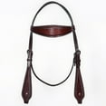 thumbnail image 2 of Bar H Equine Western Genuine Leather Horse Headstall Dark Brown, 2 of 4
