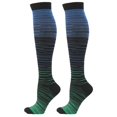 thumbnail image 2 of sunsanly 1 Pair Compression Stockings Comfortable Gradient Color Good Breathability High Elasticity Wear Resistant Foot Protector Moisture Absorption Men Women Knee High Sports Socks Daily Wear, 2 of 8