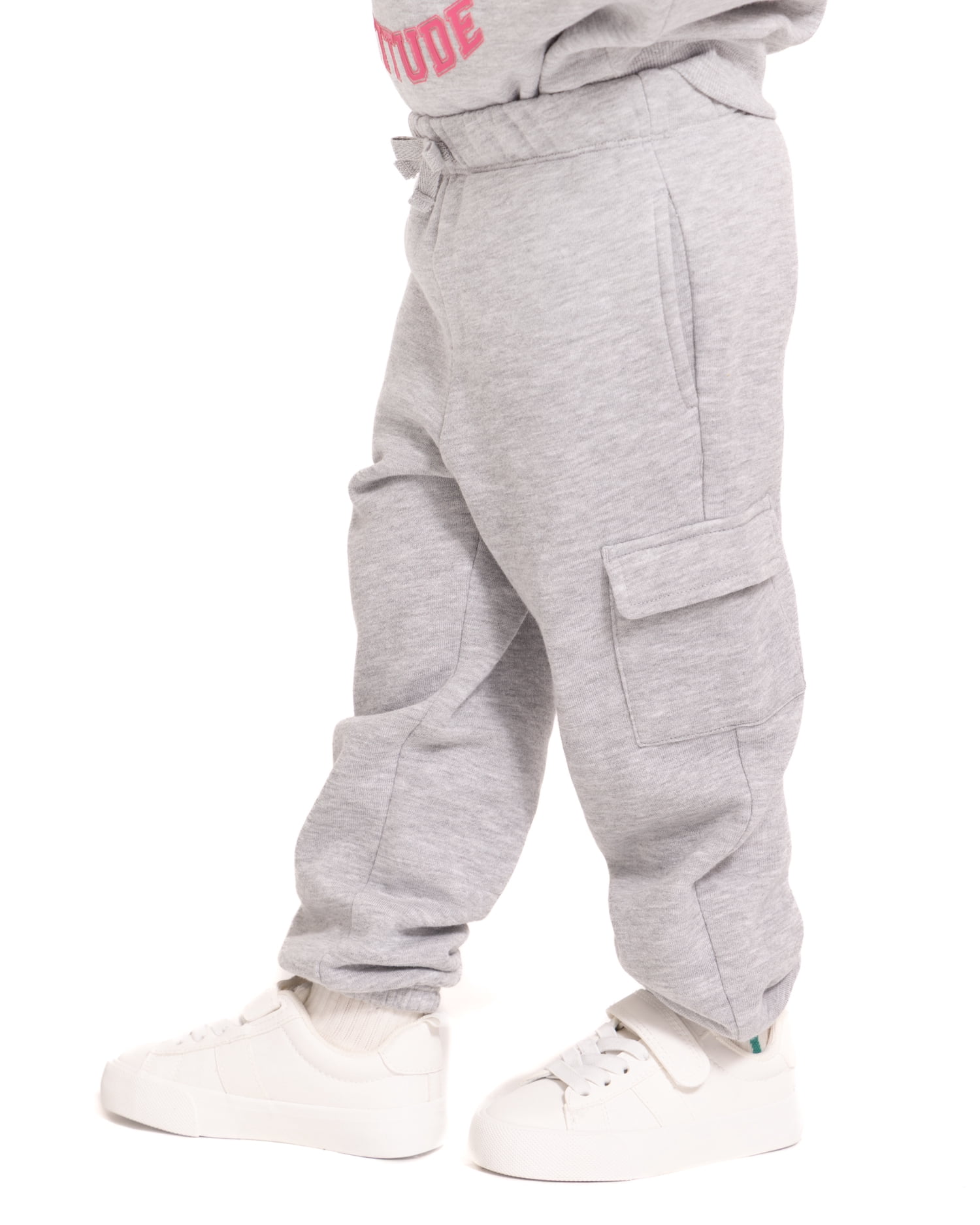 Wonder Nation Toddler Girls Fleece Cargo Jogger Sweatpants, Sizes 12M-5T