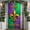 1A-180X90cm, variant on Purple Gold Green Mardi Gras Banner Fleur de Lis Design Carnival Backdrop Feather Accent Floral Decoration Festive Display for Mardi Gras Party Carnival Celebration Indoor Decoration