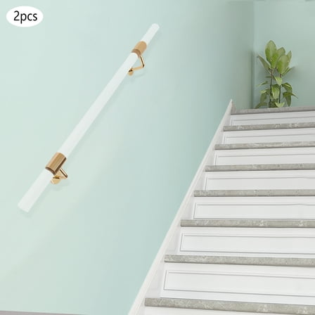3.3ft Acrylic Handrail for Steps Stair Railing Hand Rail Kit Wall Mounted for Hotel, Lofts, Apartments